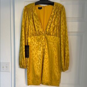 Yellow Leopard Print Dress